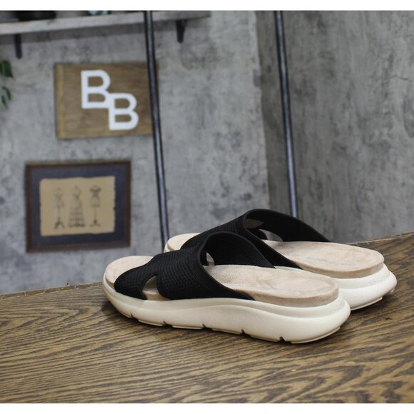 Easy Spirit Womens Amari Sporty Flat Slide Sandals Black 8M - Picture 2 of 10